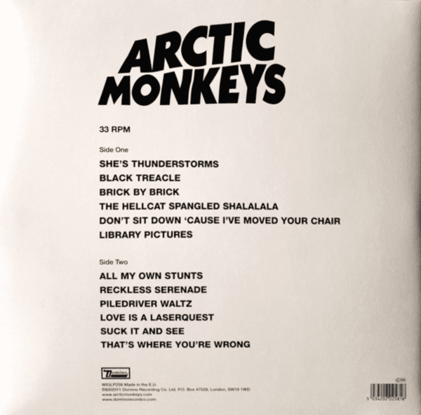 Arctic Monkeys - Suck It And See (back)