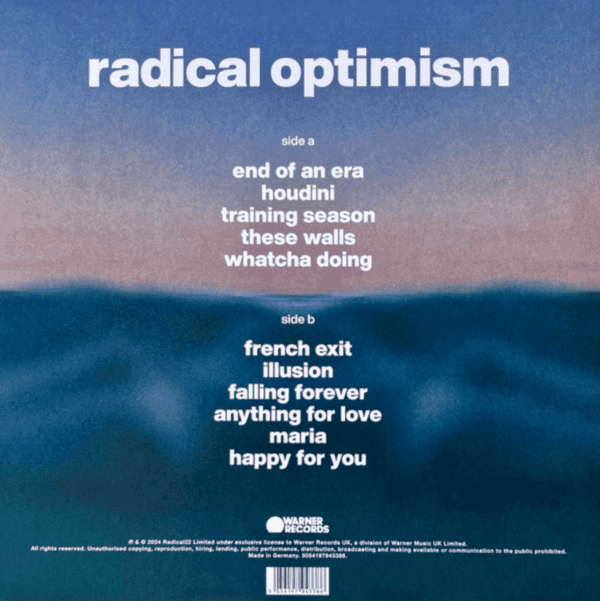 Dua Lipa - Radical Optimism (back)